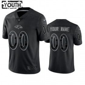 Maillot Enfant Baltimore Ravens Personnalisé Noir Reflective Limited